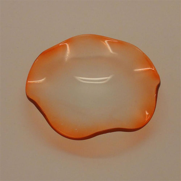 A-D4OR (ORANGE) SMALL GLASS WAVY DISH - Special Item