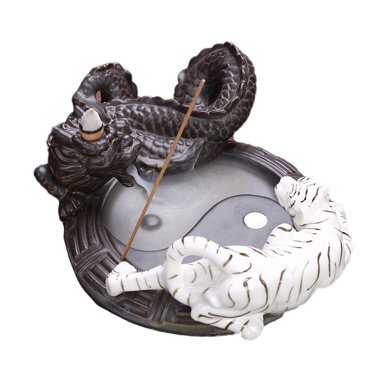 Tai Chi Dragon and Tiger Backflow Incense Burner IH-013 - Special Item