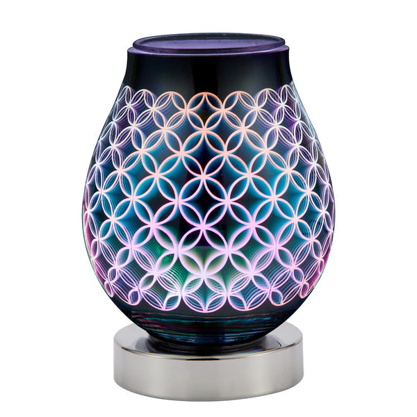 Circle Lattice 3D LED Color Changing Glass Electrical Oil Warmer LE-445 - Special Item